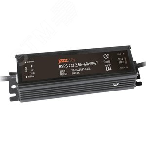Драйвер для светодиодный ленты BSPS 24V  2,5A=60W IP67 Jazzway