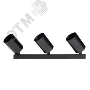 Светильник светодиодный ДПО 3xGU10 без ламп круглый черный корпус Jazzway