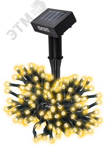 Солнечная светодиодная гирлянда SLR-G01-100Y желт., 100 LED