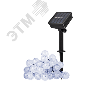 Солнечная светодиодная гирлянда SLR-G05-30W шарики, хол. бел. ФАZА