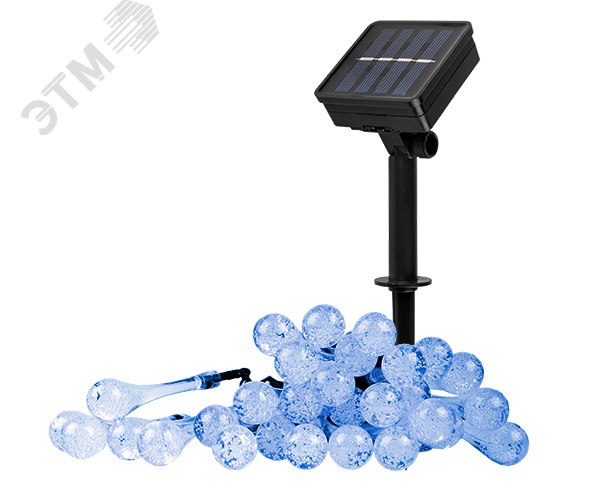 Солнечная светодиодная гирлянда SLR-G08-30B гирл., капли, синий