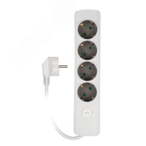 Удлинитель ET-04-140W (4 x 1,4) заземл., выкл.  JAZZway