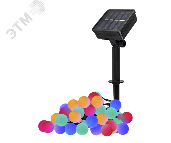 Солнечная светодиодная гирлянда SLR-G07-30M гирл., мат.шарики, мультицв ФАZА