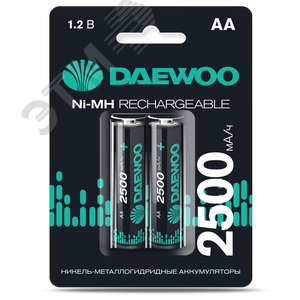 Аккумулятор DAEWOO AA (2500mAh) Ni-MH блистер, 2 шт.