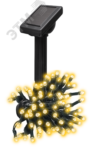 Солнечная светодиодная гирлянда SLR-G01- 50Y желт., 50 LED ФАZА