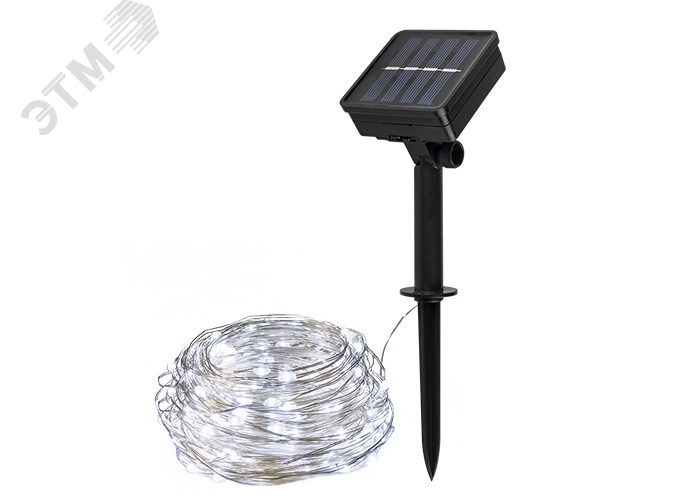 Солнечная светодиодная гирлянда SLR-G03-100W нить, хол. бел. 100 LED ФАZА