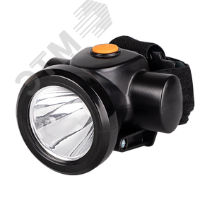 Фонарь налобный 3Вт 130Лм ABS-пластик нейлон 2 режима работы 4 часа работы в ярком режиме заряд адаптер 220В в комплекте IP54