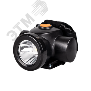 Фонарь налобный 1Вт 80Лм ABS-пластик нейлон 2 режима работы 4 часа работы в ярком режиме заряд адаптер 220В в комплекте IP54