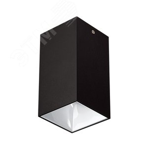 Светильник светодиодный ДПО GU10 без лампы квадратный черный корпус белый рефлектор