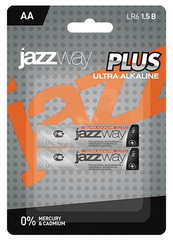 Элемент питания LR 6 (AA) алкалиновая, уп. 2 шт. JAZZway Ultra PLUS BL-2