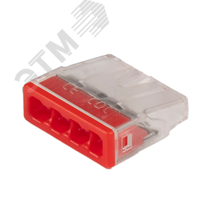 Клеммы монтажные PTC-4P 2273-244 450V 32A 0,14-4.0mm2 , 4 отверстия,  прозрачные, с пастой, /50 шт.
