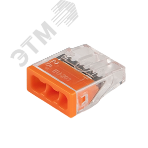 Клеммы монтажные PTC-3P 2273-203 450V 32A 0,14-4.0mm2 , 3 отверстия,  прозрачные, 100 шт.