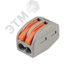 Клеммы монтажные многоразовые PTC-2P 222-412 450V 32A 0,08-2,5(4.0)mm2 , 2 отверстия, серые 50 шт.