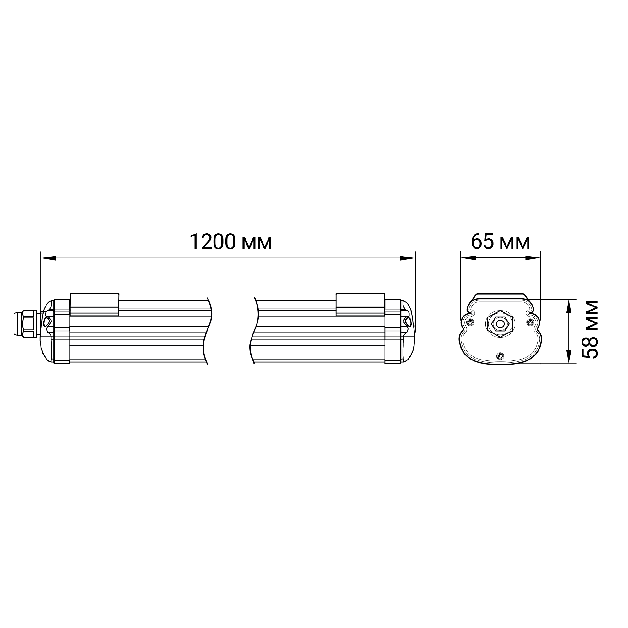 Светильник светодиодный ДСП-36w 3780 Лм 6500K IP65