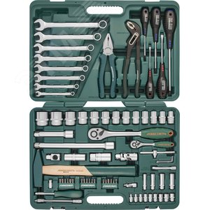 S04H52477S Набор инструмента универсальный 1/4", 1/2"DR, 77 предметов