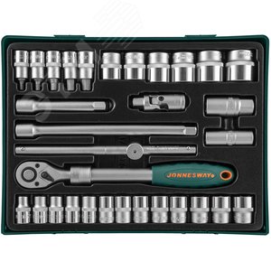 S04H4131SP Набор торцевых головок 1/2"DR с аксессуарами в ложементе 370x370 мм, 31 предмет