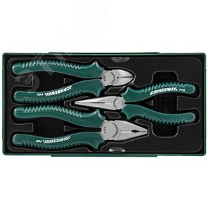 P0813SC Набор шарнирно-губцевого инструмента в ложементе с пластиковой крышкой, 3 предмета