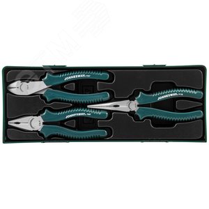 P0803SP Набор шарнирно-губцевого инструмента в ложементе, 3 предмета