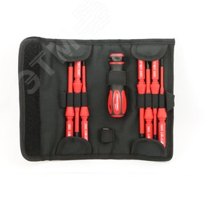 DV15109S Отвертка диэлектрическая со сменными стержнями в наборе, 9 предметов