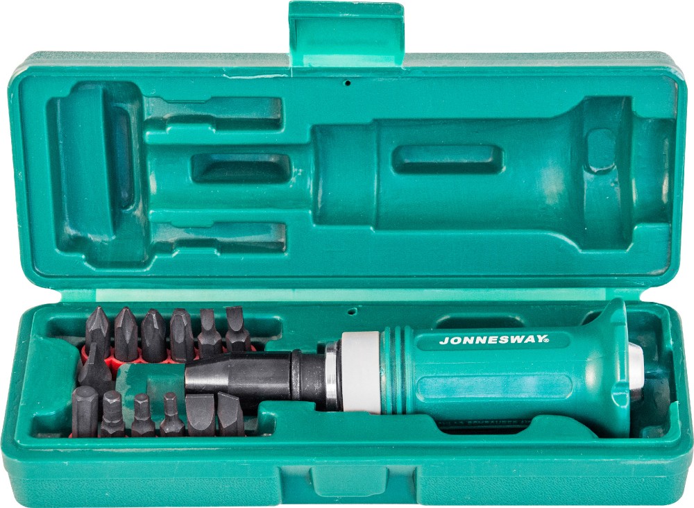 AG010138 Ударная отвертка SL 5,6,8,10,12мм PH# 1,2,3,4 Hex 4,5,6,8,  14 предметов