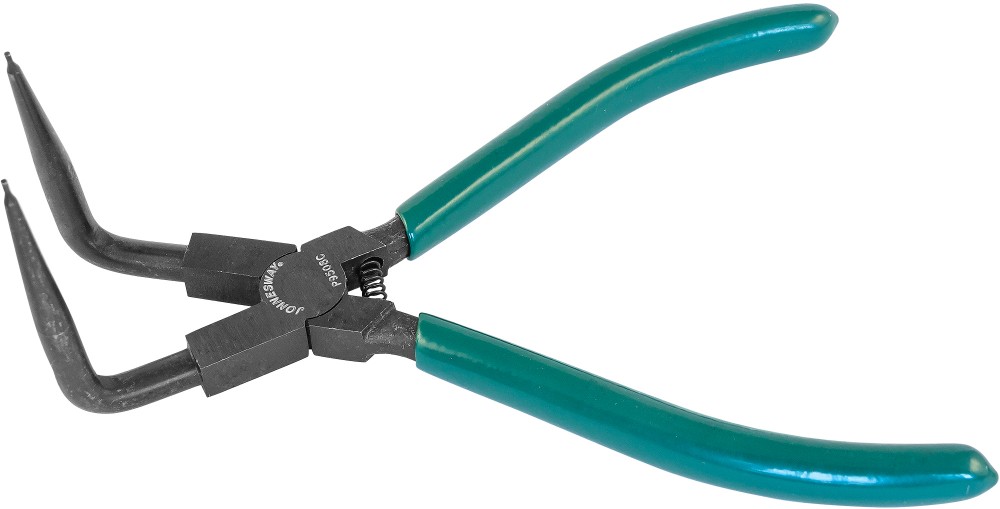 P9508C Щипцы загнутые 90° для стопорных колец удлиненные с ПВХ рукоятками, сжим, 215 мм, 10-32 мм