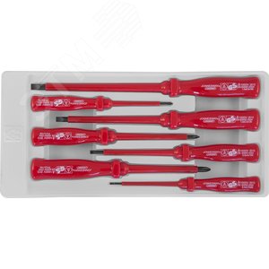 D02AC07S Набор отверток стержневых диэлектрических, 7 предметов