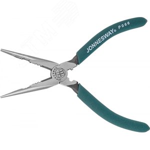 P066 Длинногубцы прямые, многофункциональные, с ПВХ рукоятками, 160 мм