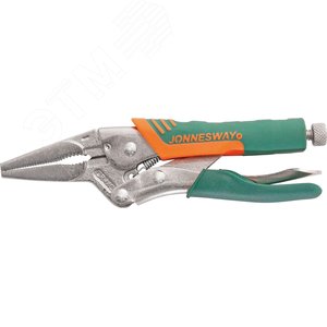 P36M06C Зажим ручной с фиксацией, прорезиненными рукоятками и удлиненными губками, 160 мм, 0-50 мм