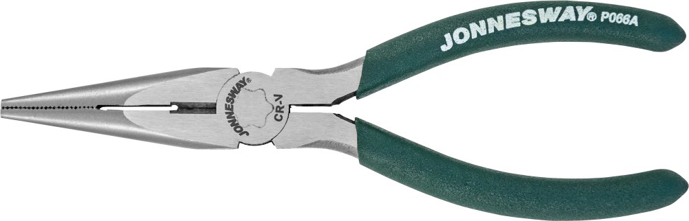 P066A Длинногубцы прямые, с ПВХ рукоятками, 160 мм