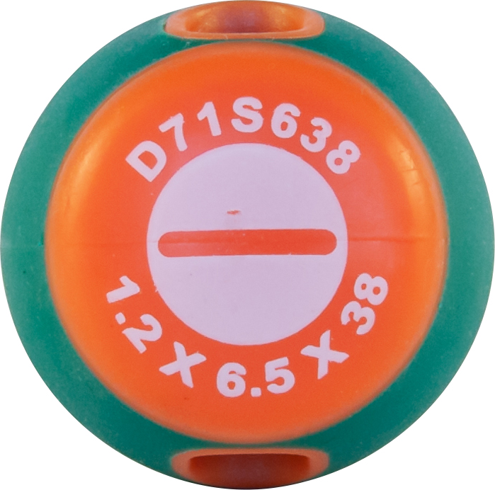 D71S638 Отвертка стержневая шлицевая ANTI-SLIP GRIP, SL6.5х38 мм