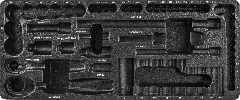 P-TR(S04H3157S) Ложемент металлического кейса для набора S04H3157S