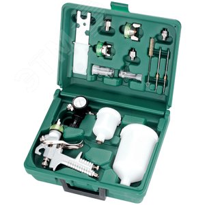 JA-HVLP-1080GK Набор пистолет покрасочный "Краскопульт" JA-HVLP-1080G с аксессуарами, 16 предметов