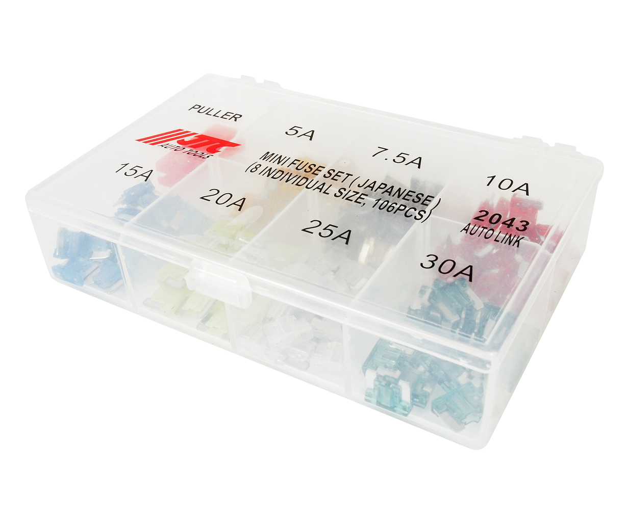 Предохранитель 5-30А мини (японские авто) 105шт. в боксе JTC