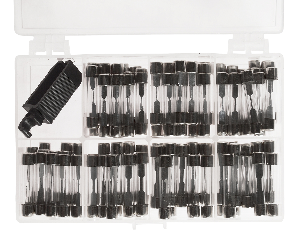 Предохранитель 5-30А стеклянных трубчатых 106шт. в боксе JTC