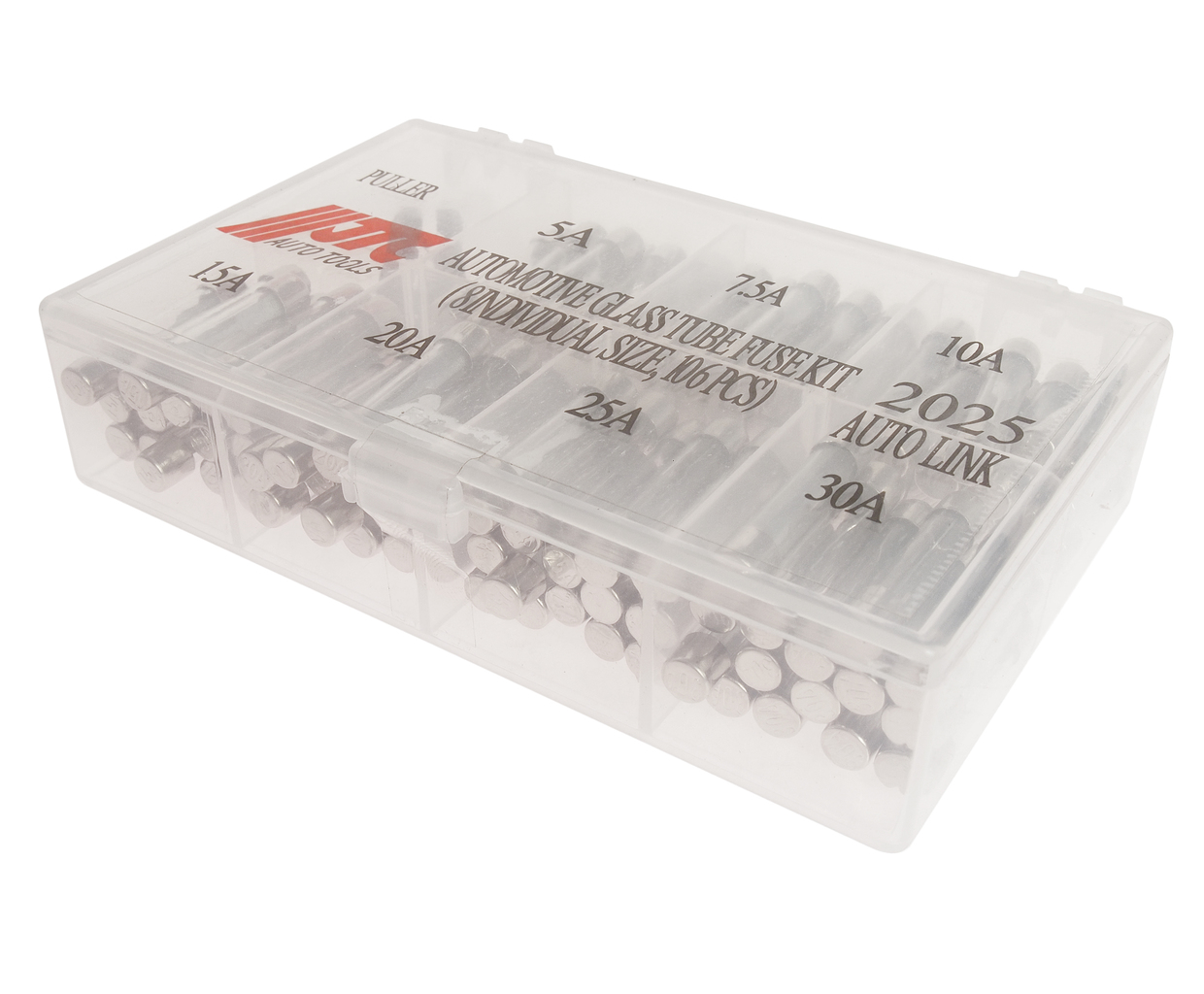 Предохранитель 5-30А стеклянных трубчатых 106шт. в боксе JTC