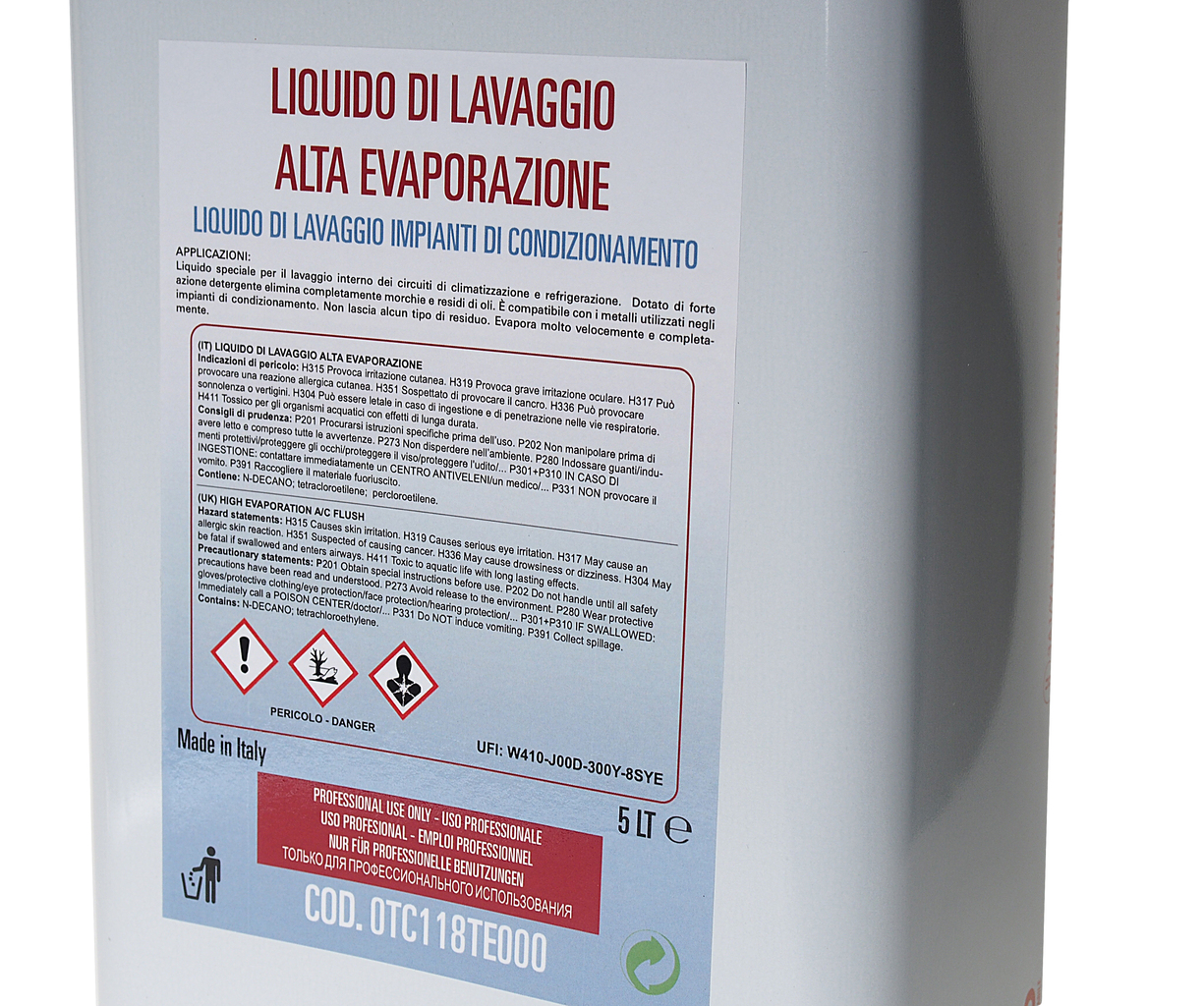 Растворитель СОЛЬВЕНТ 5л для промывки кондиционера (применяется с JTC-1409 и JTC-4631) SPIN SRL