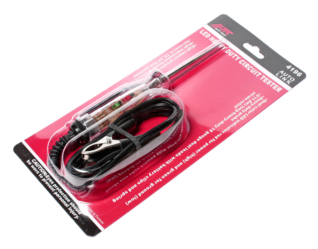 Тестер цепи с диодной индикацией усиленный 6/12/24V, кабель 1.8м JTC