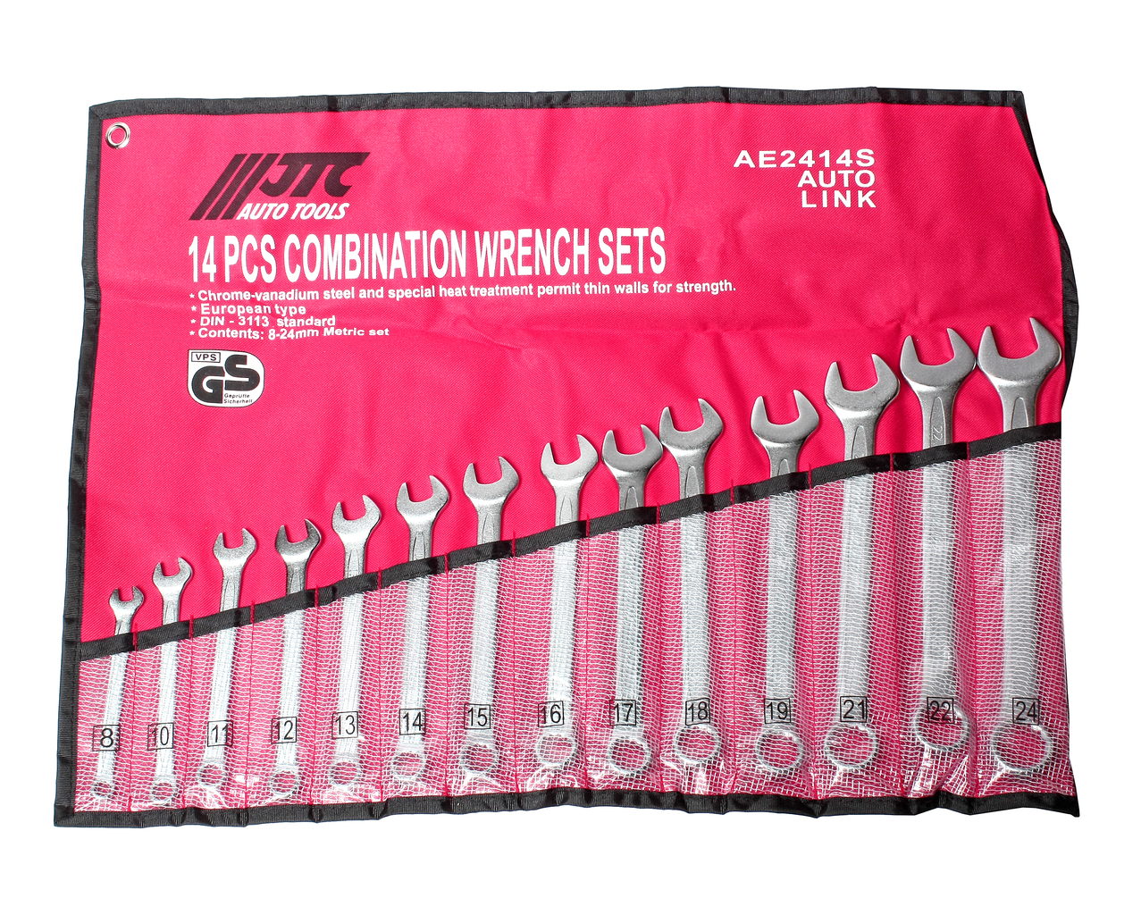 Набор ключей комбинированных 8-24мм 14 предметов в планшете JTC