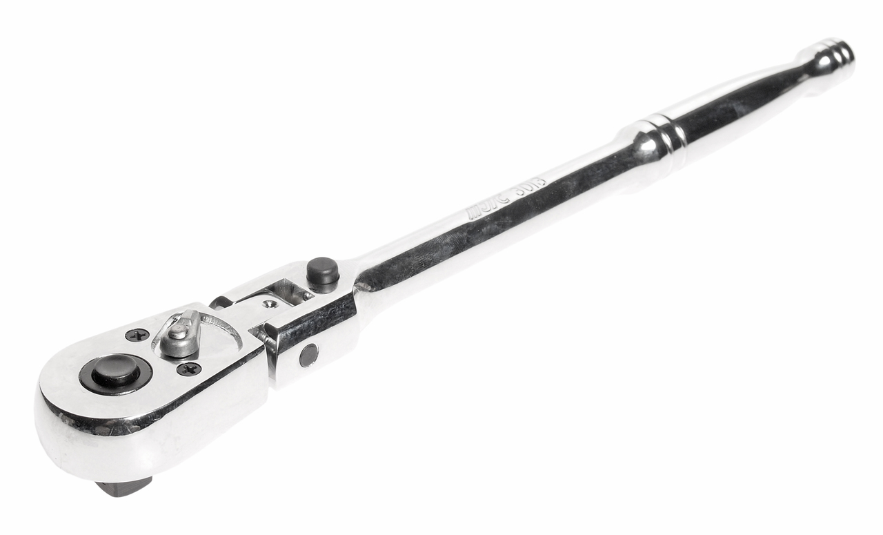 Ключ трещотка 3/8" 45 зубьев 265мм шарнирный с фиксацией металлическая рукоятка JTC