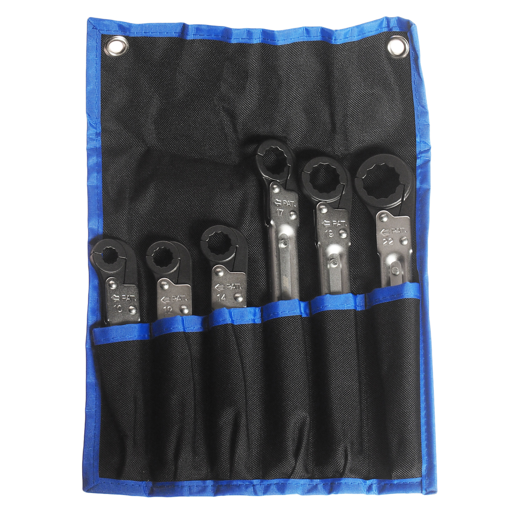 Набор ключей трещоточных 10-22мм 12-ти гранных раскрывающихся 6 предметов JTC