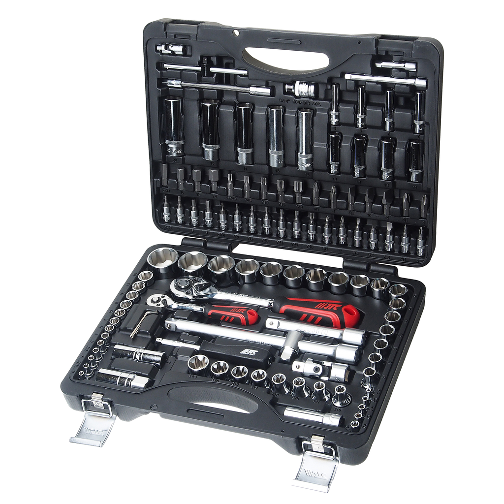 Набор головок торцевых и бит 1/4",1/2" для поврежденных гаек 110 предметов в кейсе JTC