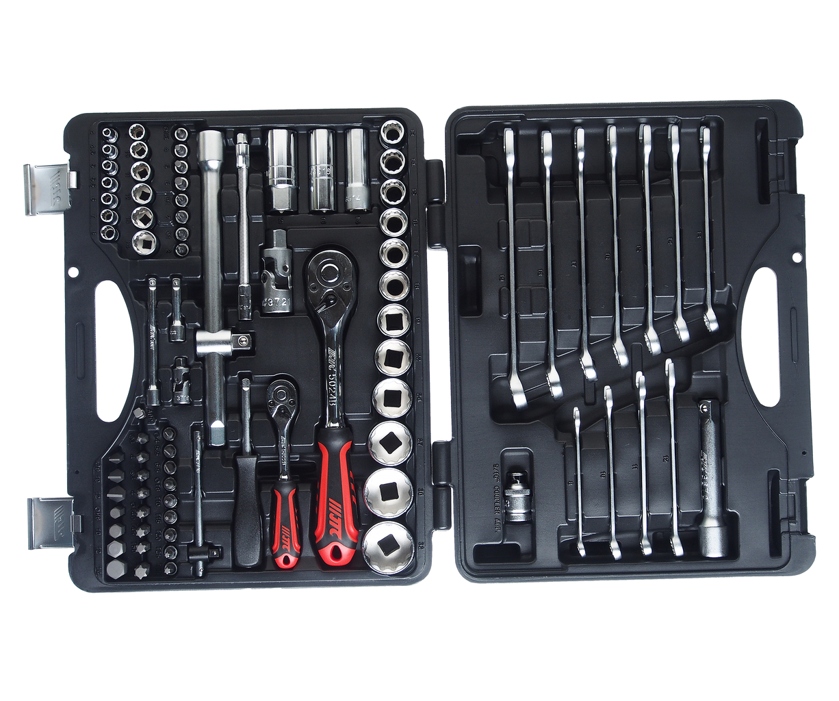 Набор инструментов 85 предметов слесарно-монтажный 1/4",1/2" 12-ти гран. в кейсе JTC