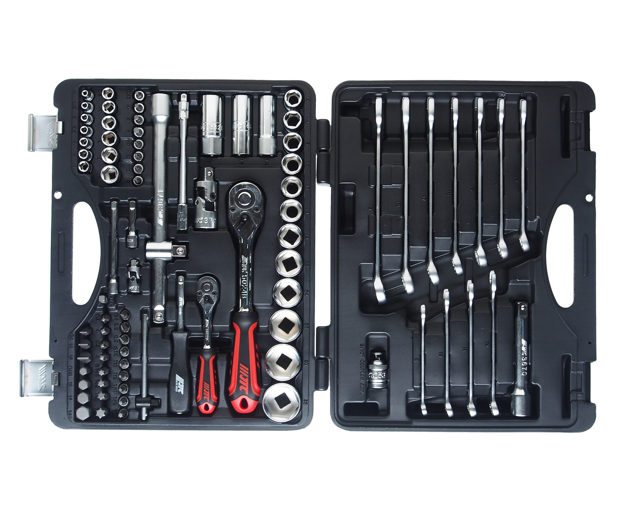 Набор инструментов 85 предметов слесарно-монтажный 1/4",1/2" 6-ти гранных в кейсе JTC