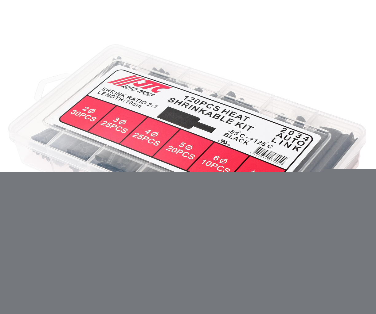 Трубка термоусадочная d=2,3,4,5,6,10мм, длина 100мм, 120шт. набор JTC