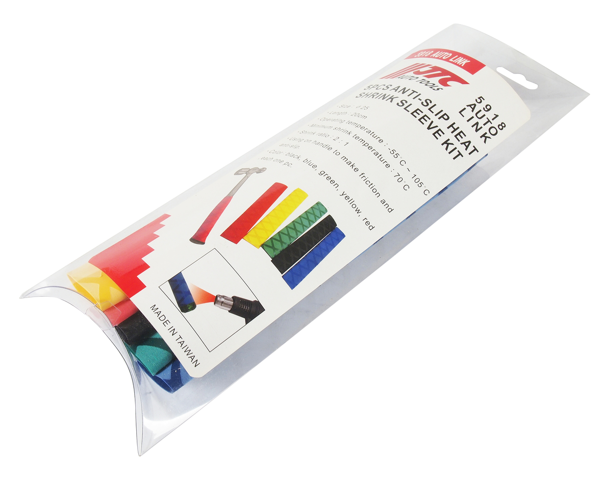 Трубка термоусадочная противоскользящая (оболочка), d=25мм, L=20см 5шт. JTC