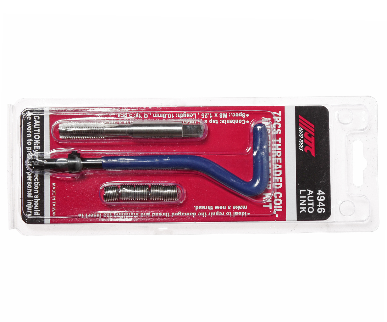 Набор инструментов и вставок для восстановления резьбы М8х1.25мм L=10.8мм 7 предметов JTC