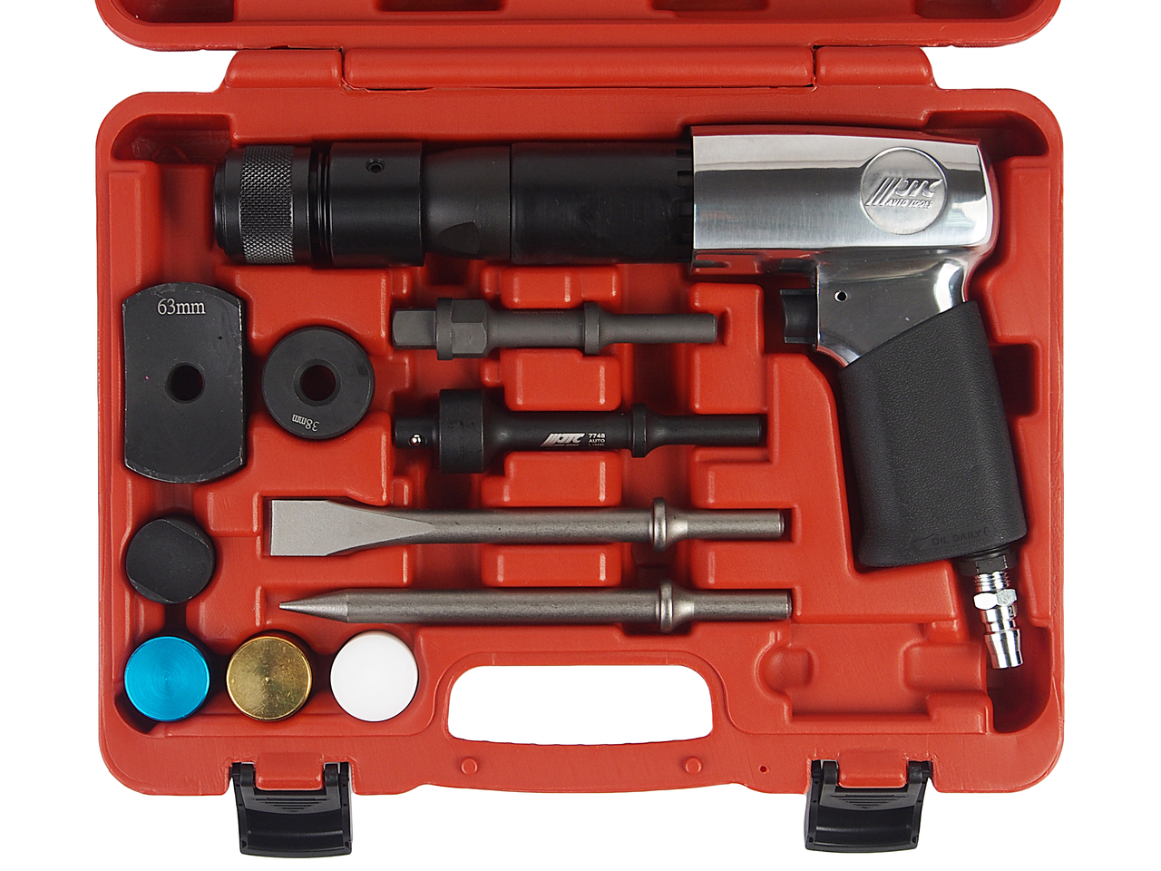 Молоток пневматический 2100уд/мин. с набором зубил 12 предметов JTC