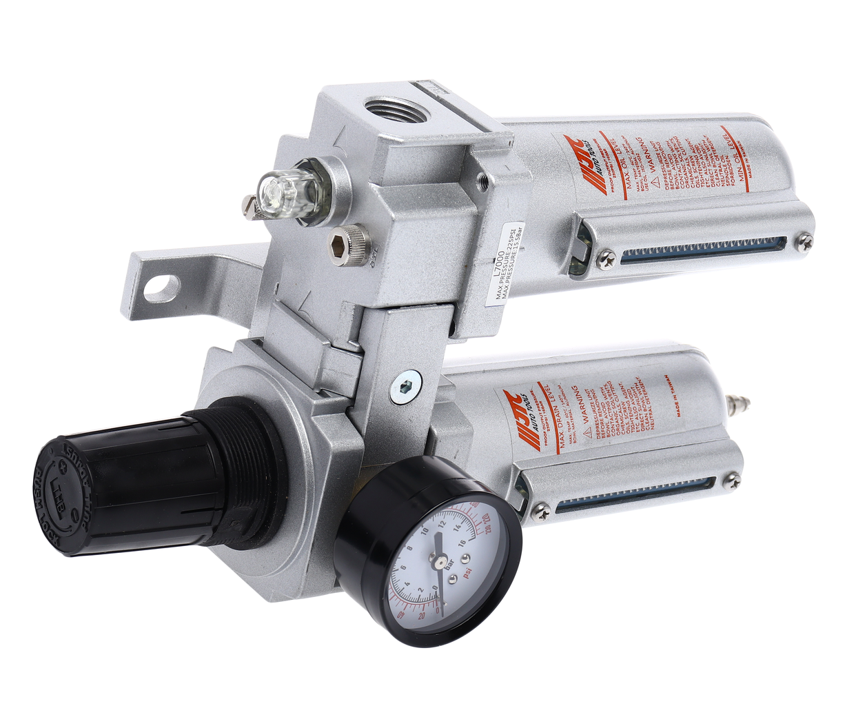 Блок подготовки воздуха (лубрикатор,осушитель) 1/2” металл. переключ. 285PSI 4000л/мин. JTC