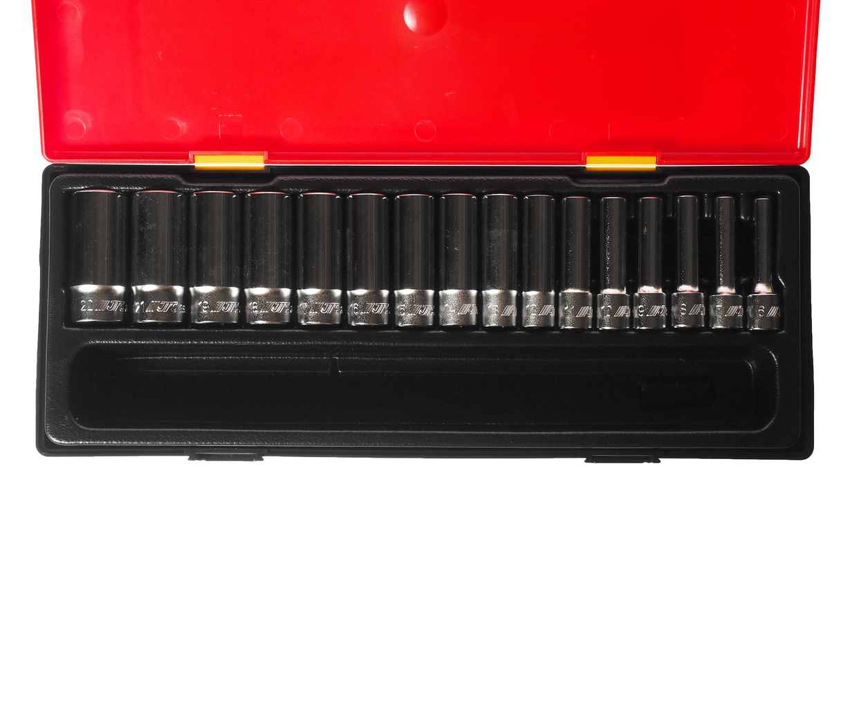 Набор головок торцевых 3/8" 6-ти гранных 6-22мм глубоких 16 предметов в кейсе JTC