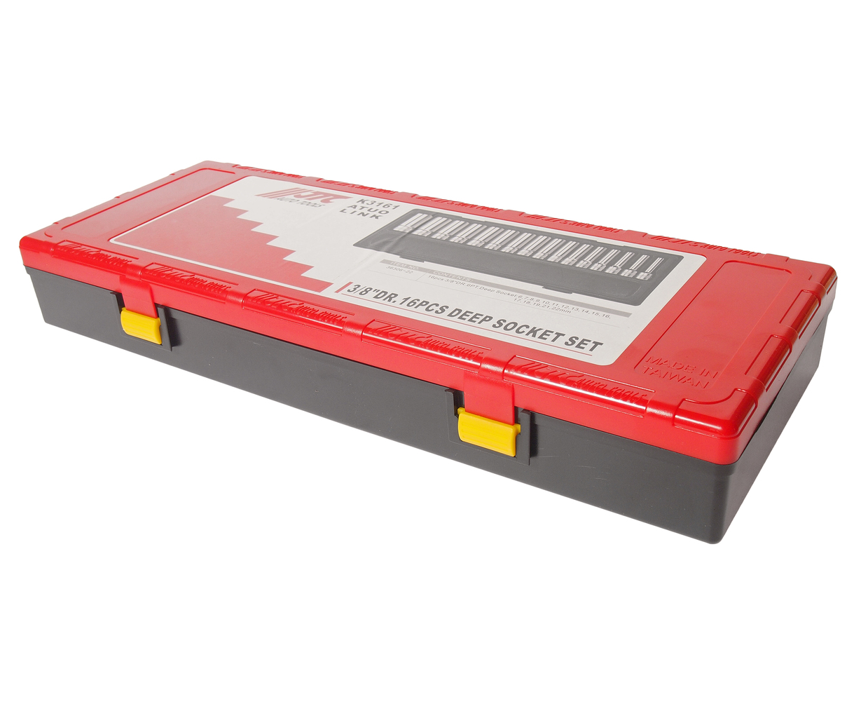 Набор головок торцевых 3/8" 6-ти гранных 6-22мм глубоких 16 предметов в кейсе JTC